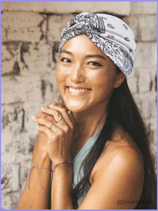 7\'\' Wide Knot Headbands Pack of 10 - Non Slip Boho Paisley Turban Hair Wrap main image 4
